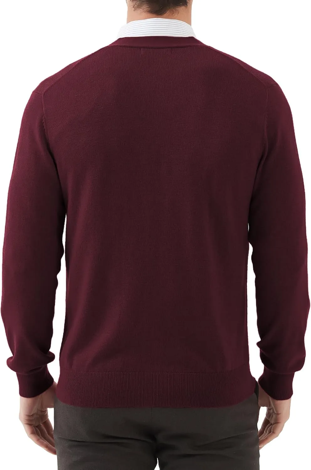 Kallspin Men's Cardigan Sweaters Wool Blend V Neck Button Down Sweaters with Pockets