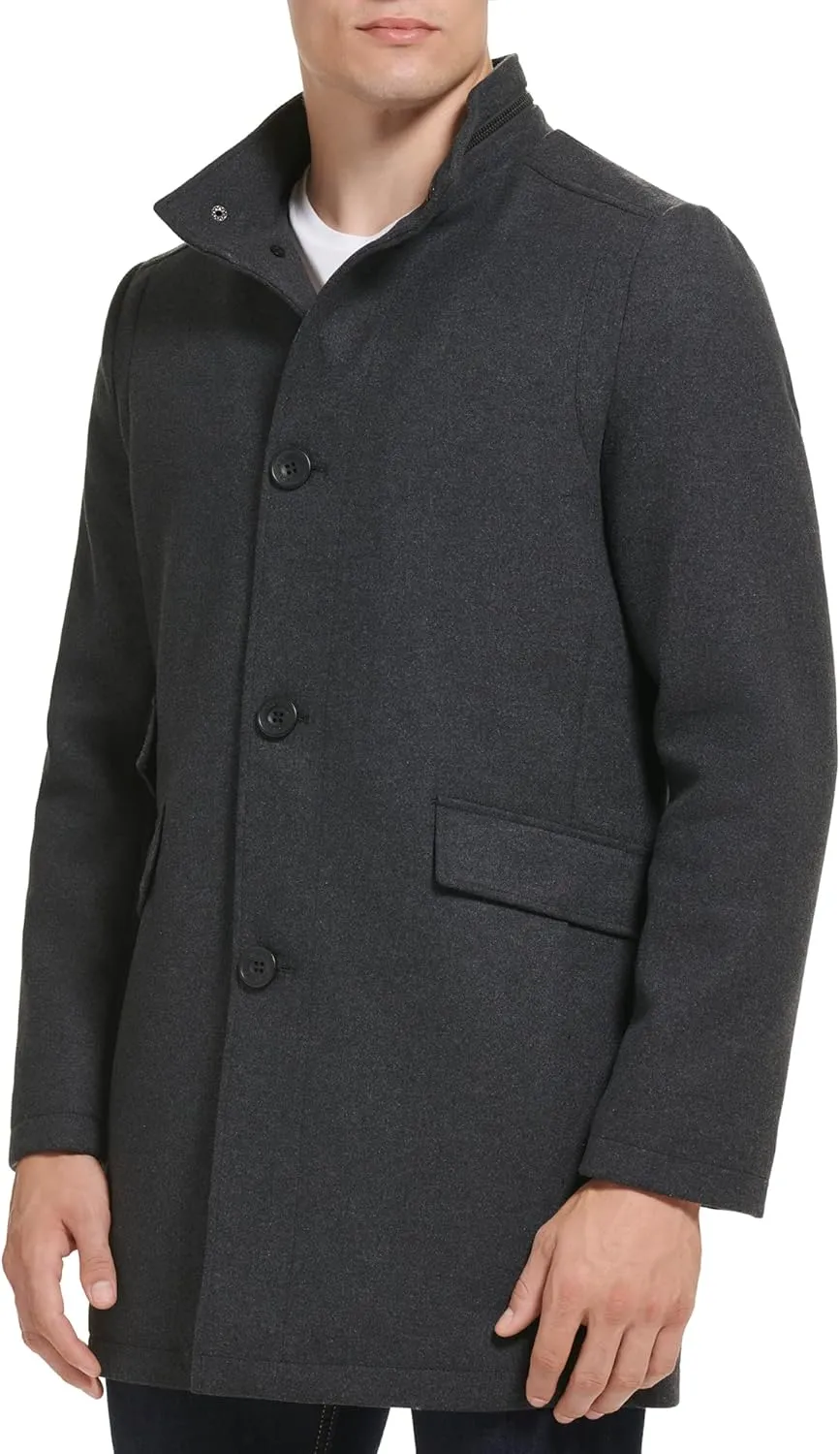 Kenneth Cole Men's Double Breasted Bib Peacoat