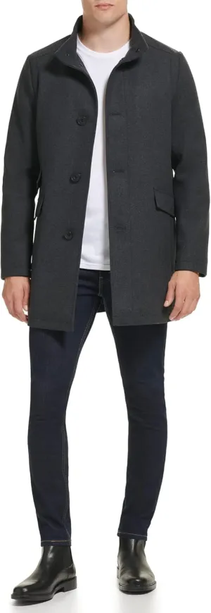 Kenneth Cole Men's Double Breasted Bib Peacoat