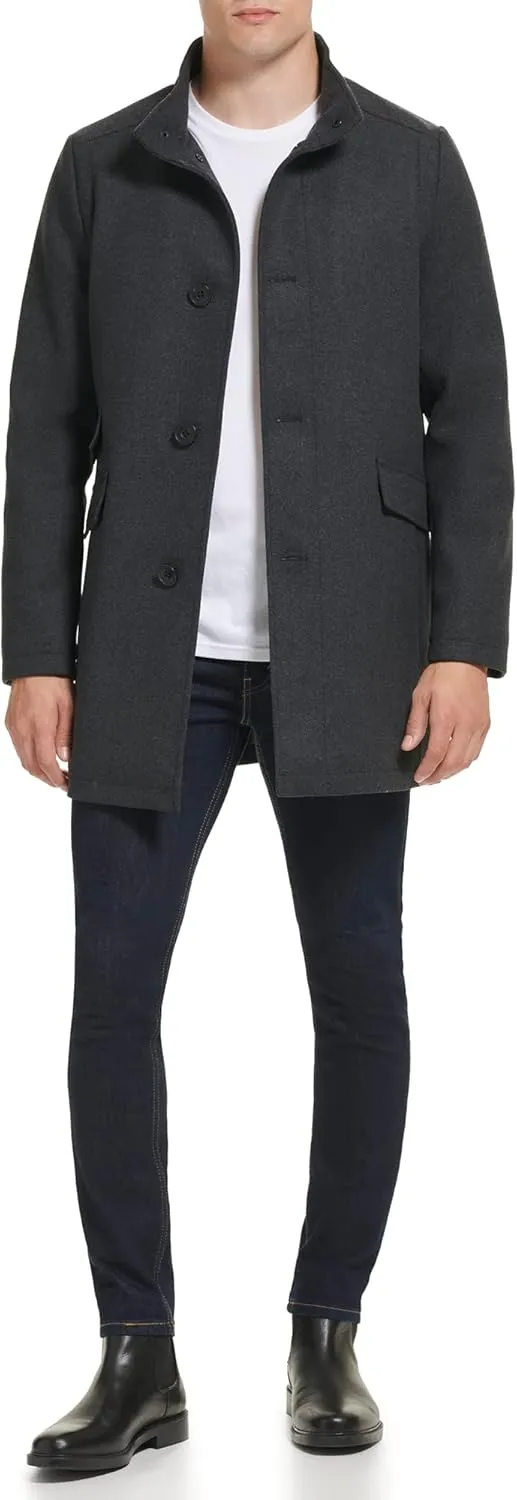 Kenneth Cole Men's Double Breasted Bib Peacoat