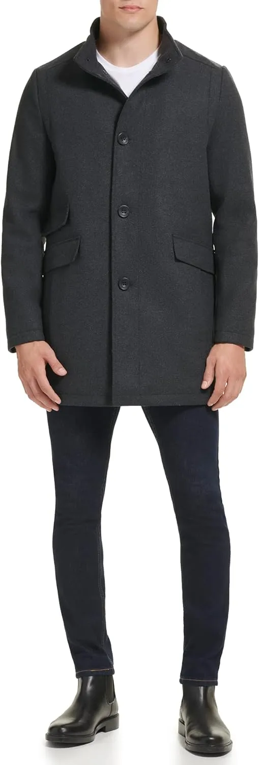 Kenneth Cole Men's Double Breasted Bib Peacoat