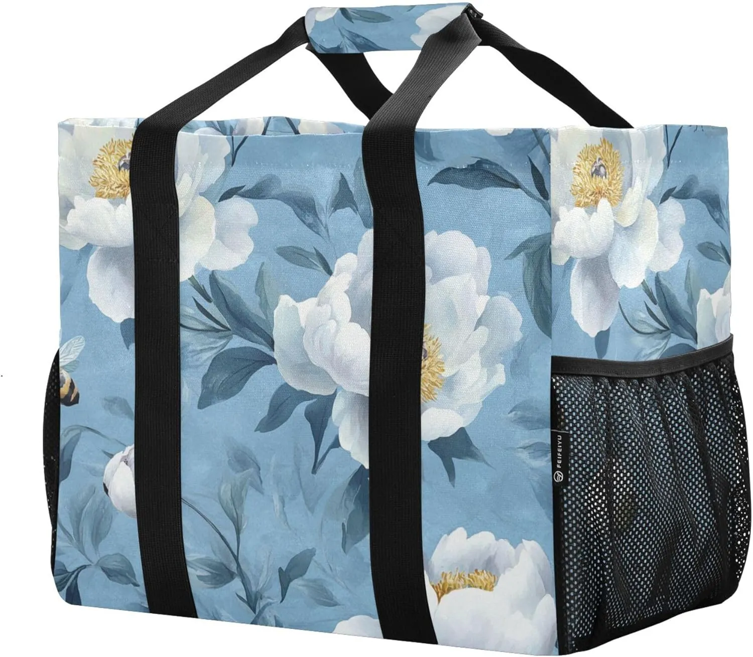 KLL Utility Bag Canvas Collapsable Water Resistant Grocery Shopping Tote