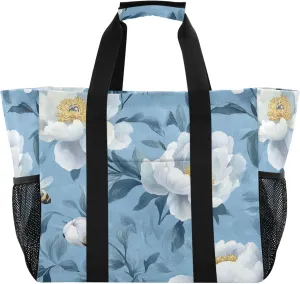 KLL Utility Bag Canvas Collapsable Water Resistant Grocery Shopping Tote