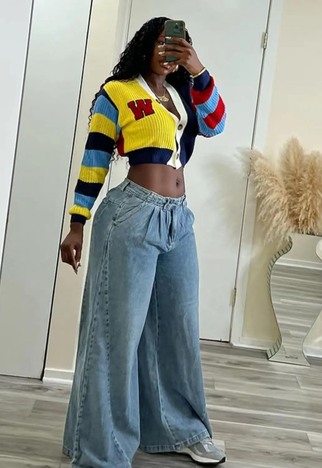 ksotutm Cardigan Sweaters for Women Cropped Knit Sweaters Colorful Short Button Coat Fall Sweaters