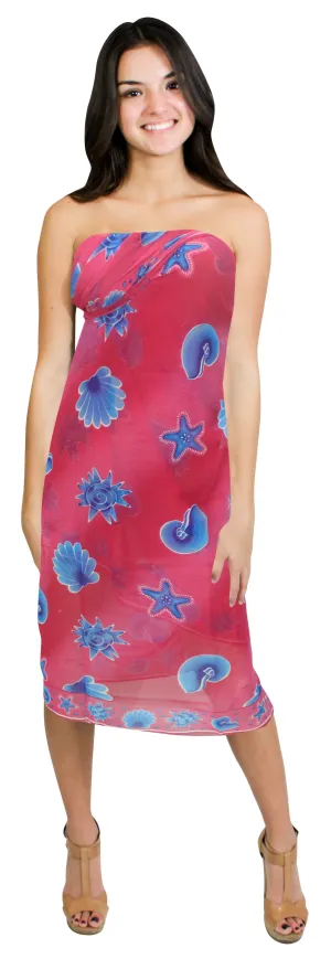 LA LEELA Women's Swimsuit Cover Up Beach Sarong Wrap Skirt 72"x42" Pink_T526