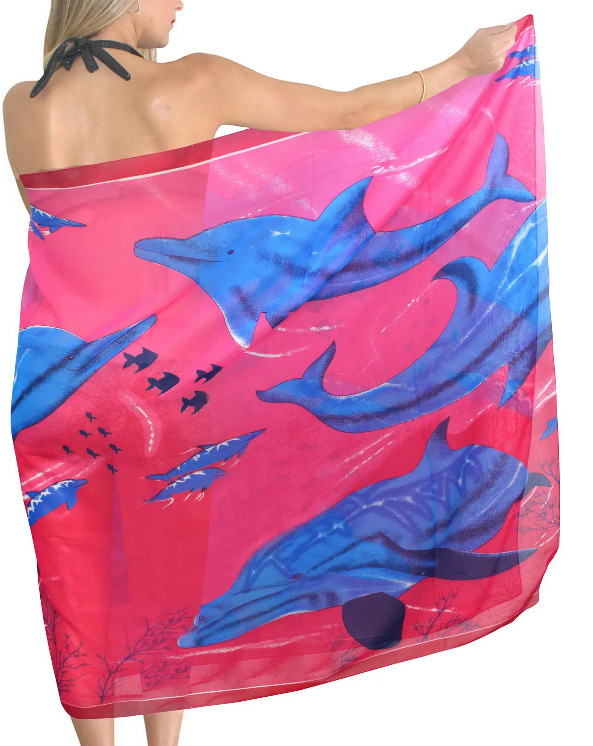 LA LEELA Women's Swimwear Pareo Sarong Bikini Coverups Wrap 72"x42" Pink_O508