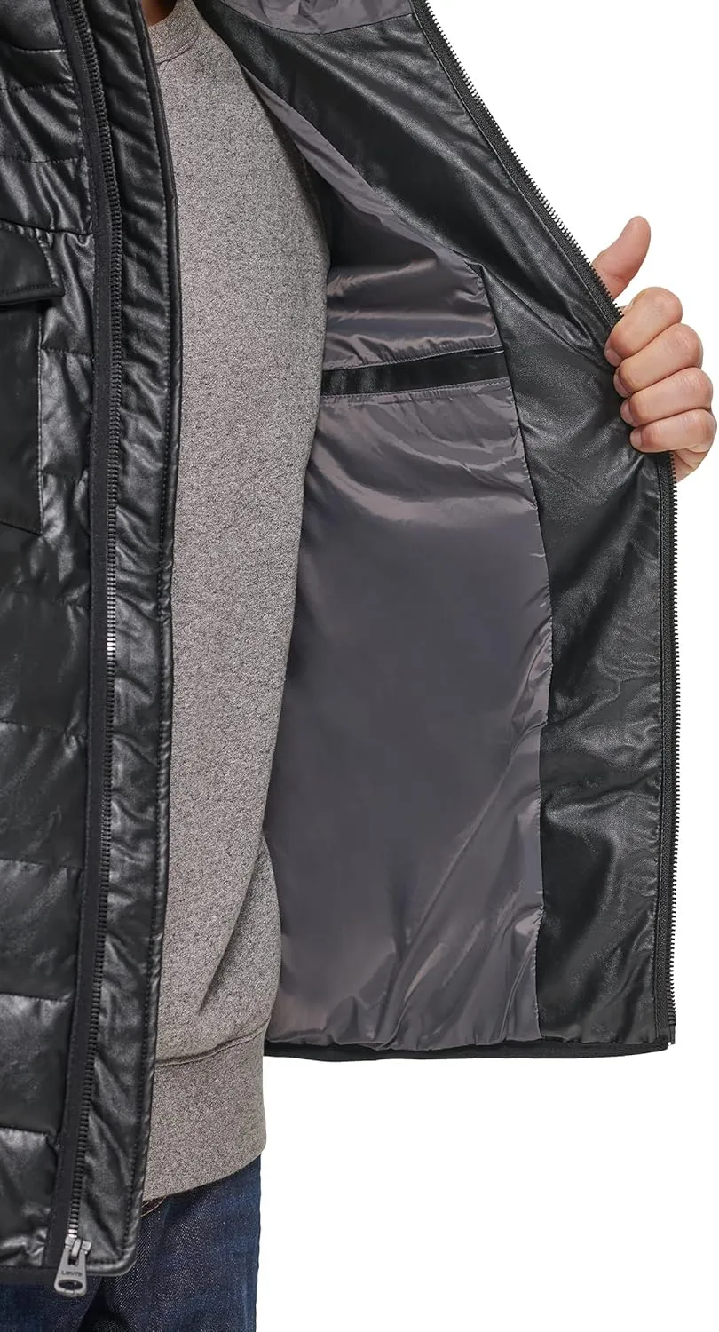 Levi's mens Water Resistant Performance Stretch Hooded Puffer Jacket