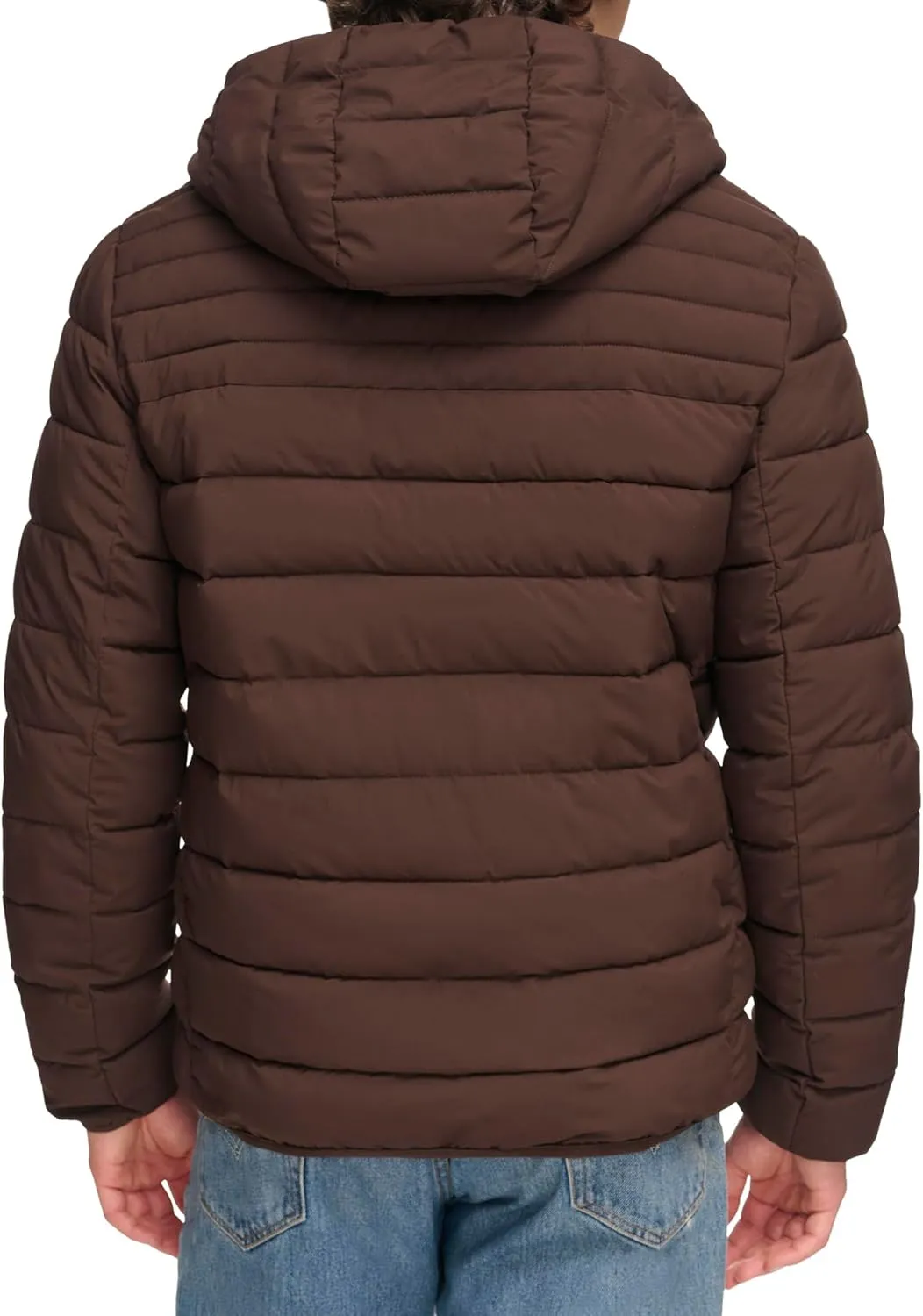 Levi's mens Water Resistant Performance Stretch Hooded Puffer Jacket