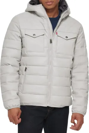 Levi's mens Water Resistant Performance Stretch Hooded Puffer Jacket