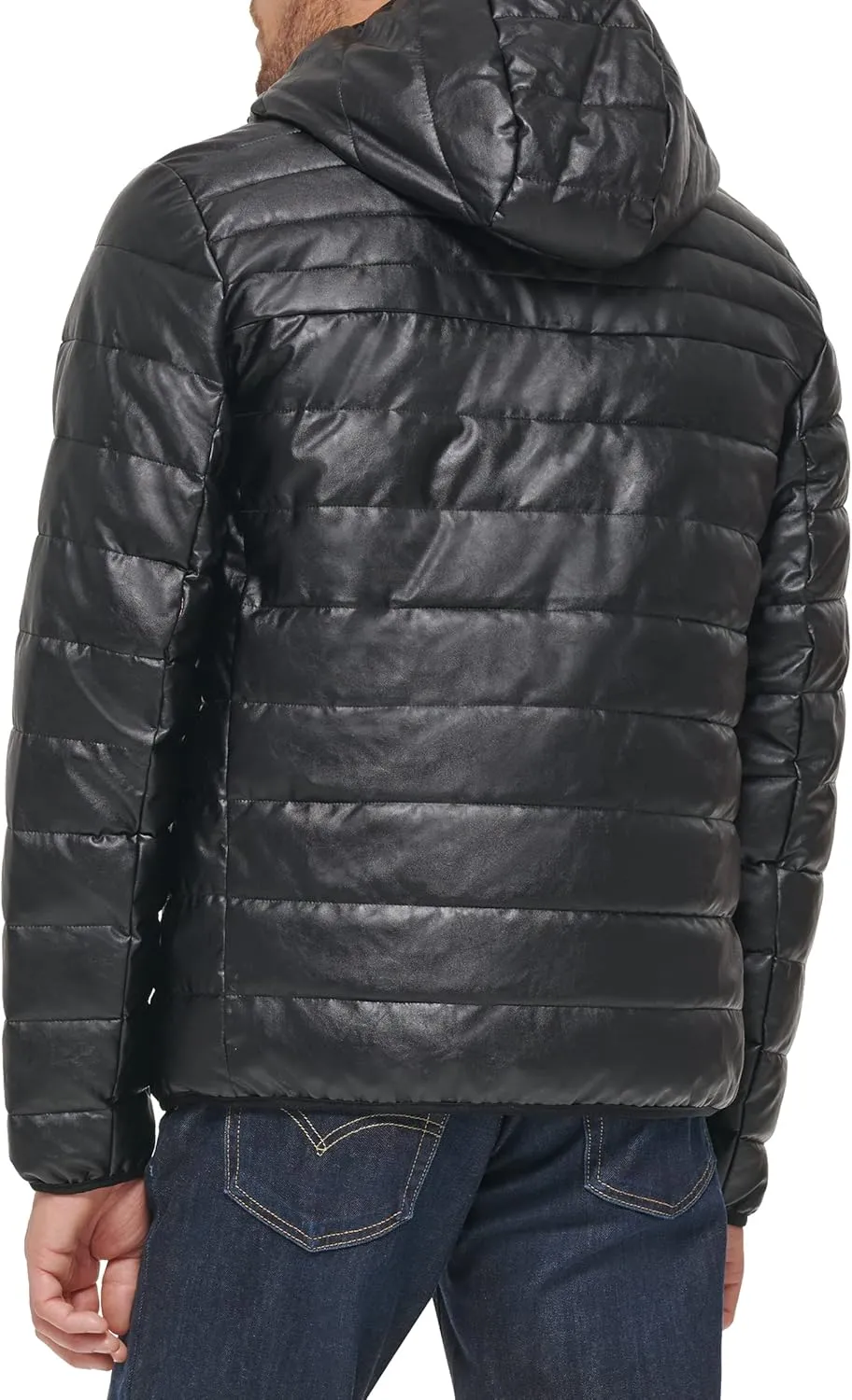Levi's mens Water Resistant Performance Stretch Hooded Puffer Jacket