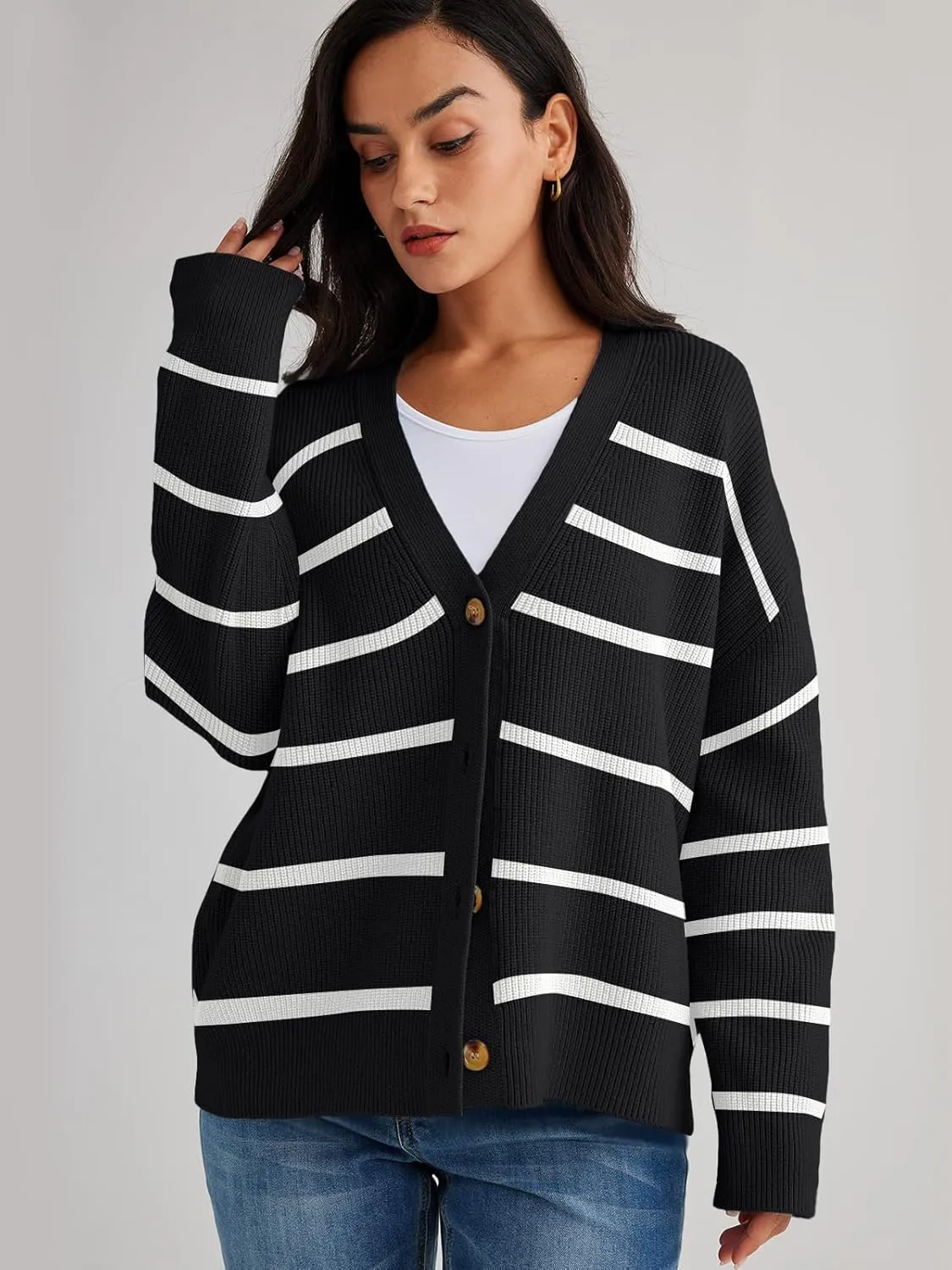 LILLUSORY Cardigan Sweaters for Women 2025 Summer Fashion Oversized Lightweight Sweater Knit Work Jacket Outfits Clothes
