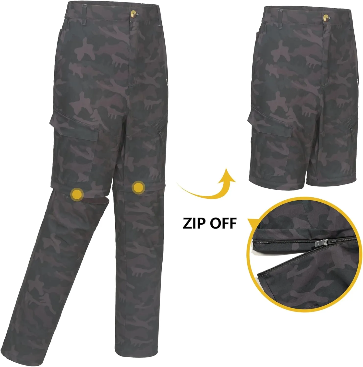 Little Donkey Andy Men's Stretch Convertible Pants, Zip-Off Quick-Dry Hiking Pants, UV Protection, Lightweight