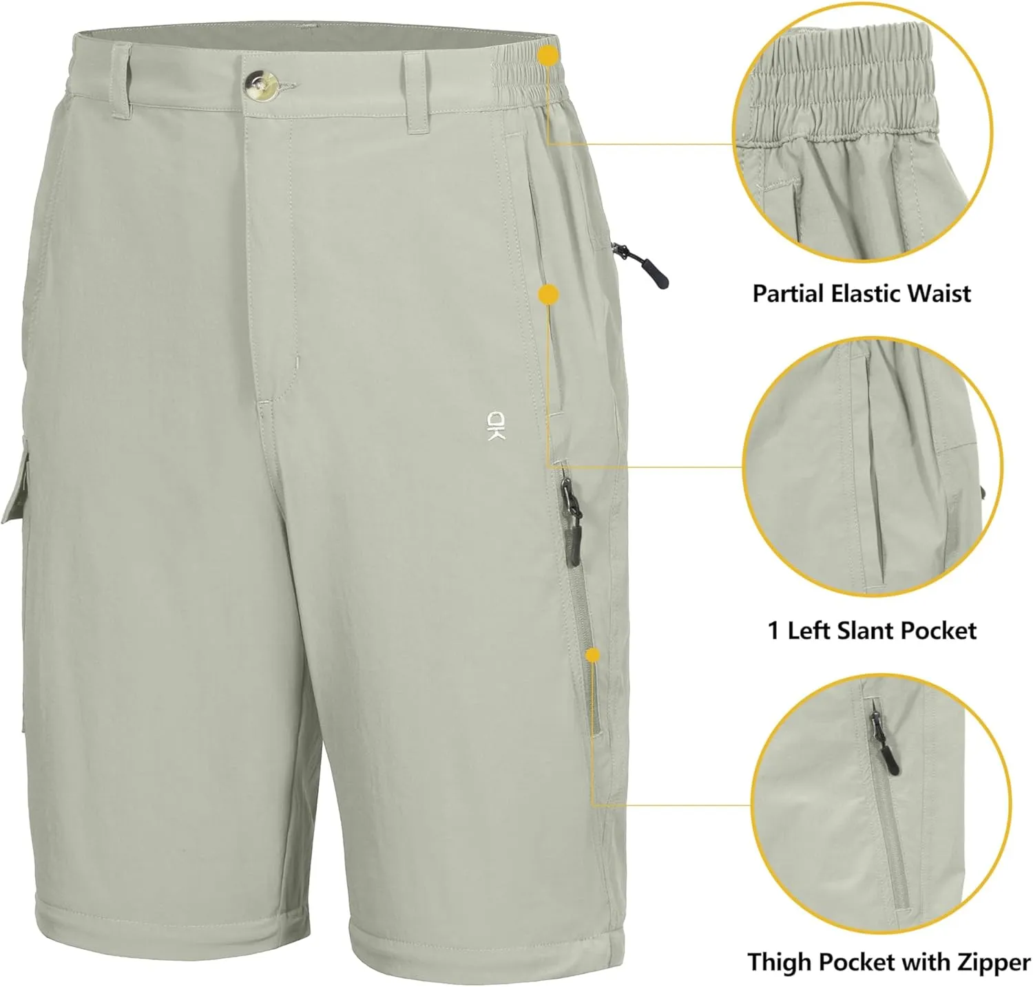 Little Donkey Andy Men's Stretch Convertible Pants, Zip-Off Quick-Dry Hiking Pants, UV Protection, Lightweight