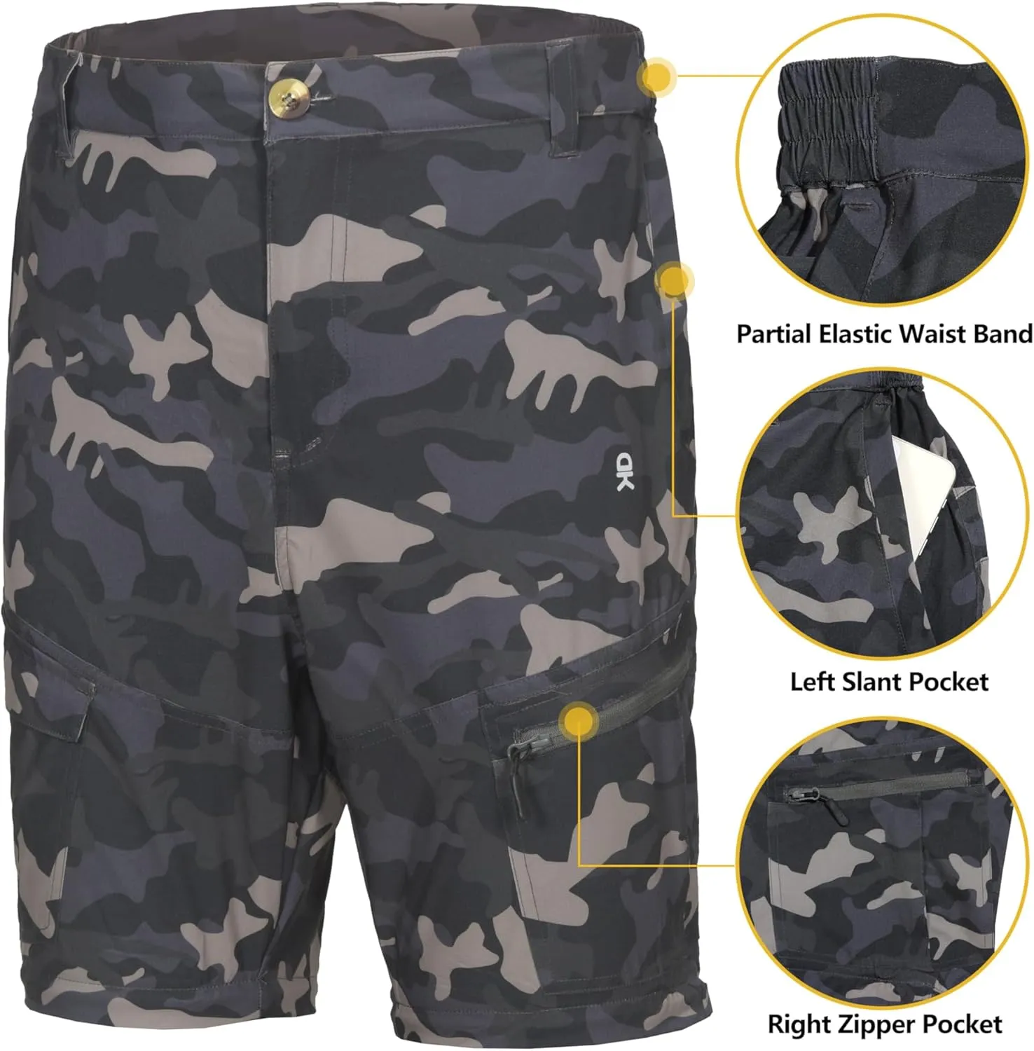 Little Donkey Andy Men's Stretch Convertible Pants, Zip-Off Quick-Dry Hiking Pants, UV Protection, Lightweight