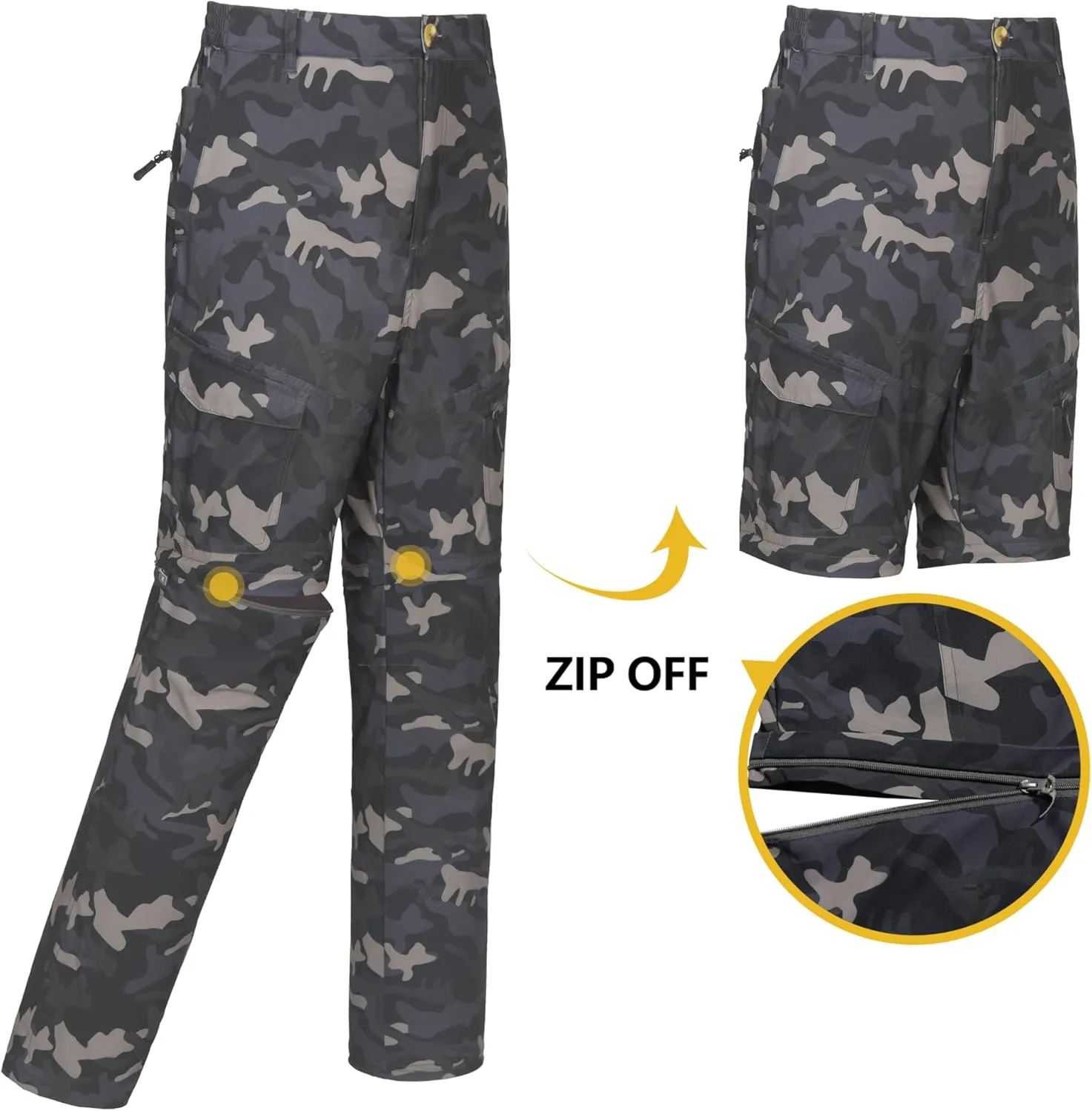 Little Donkey Andy Men's Stretch Convertible Pants, Zip-Off Quick-Dry Hiking Pants, UV Protection, Lightweight