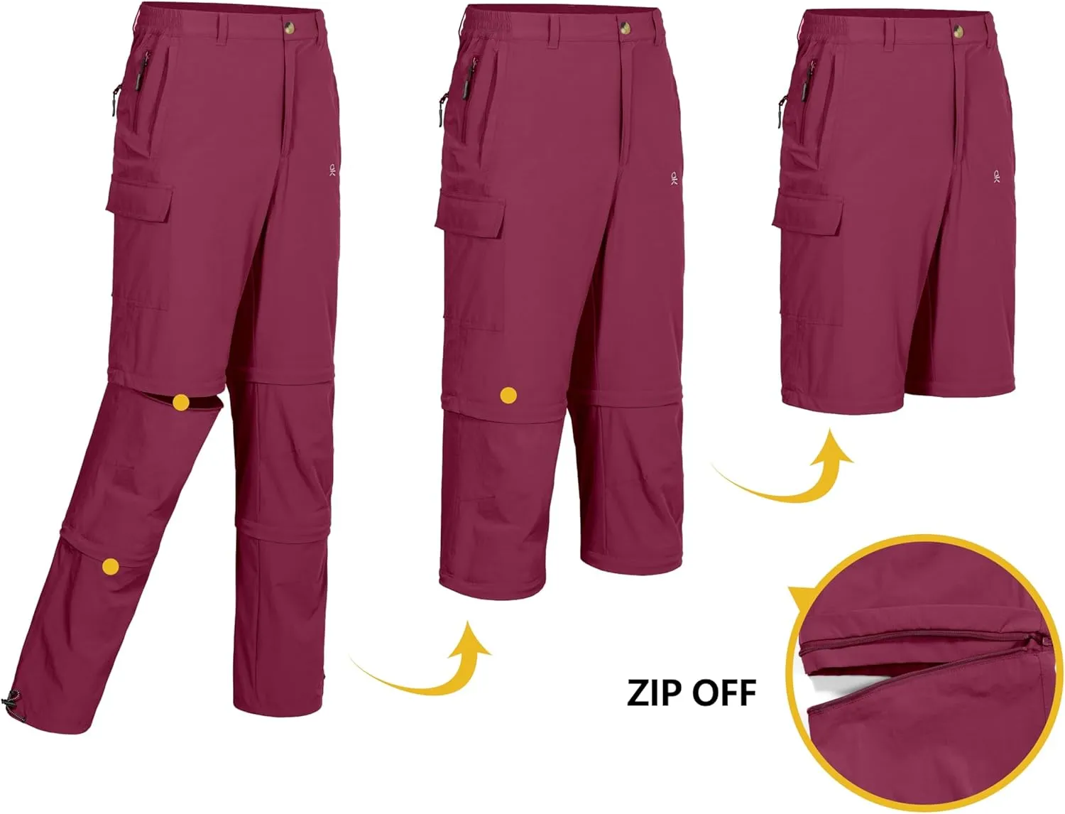 Little Donkey Andy Men's Stretch Convertible Pants, Zip-Off Quick-Dry Hiking Pants, UV Protection, Lightweight