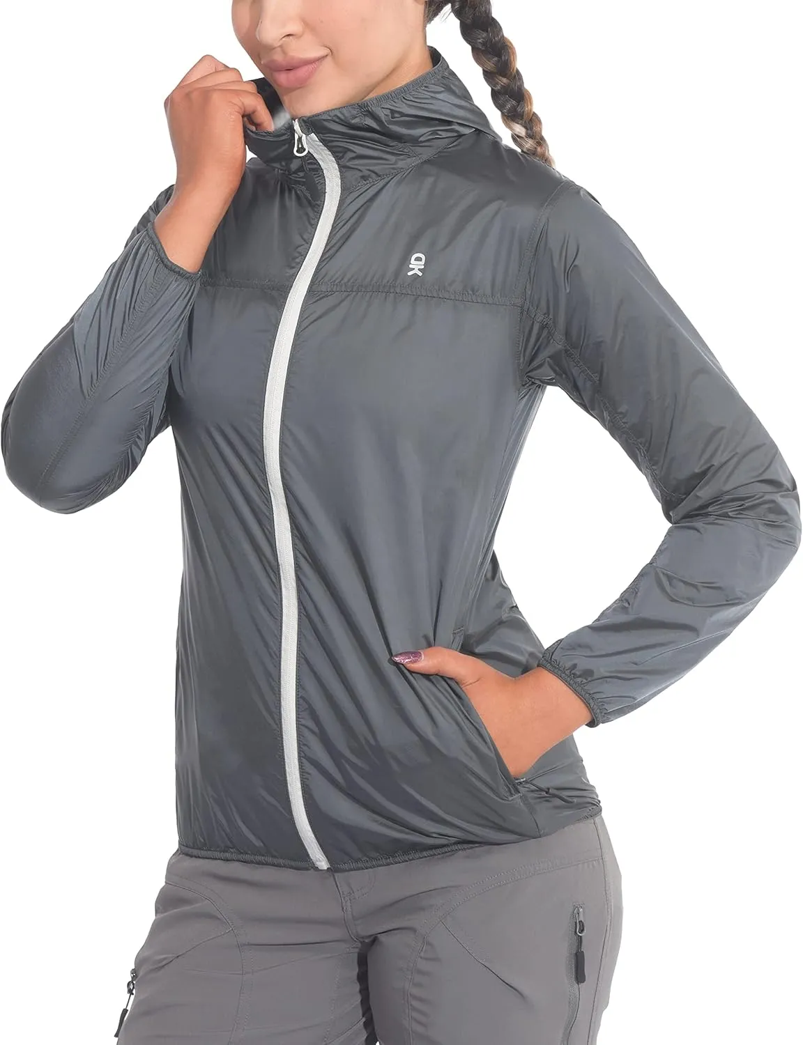 Little Donkey Andy Women's Packable Lightweight Running Jacket Water Resistant Hooded Windbreaker for Hiking Cycling Camping