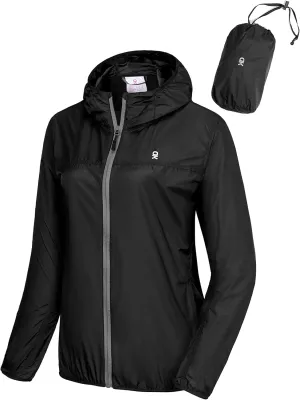 Little Donkey Andy Women's Packable Lightweight Running Jacket Water Resistant Hooded Windbreaker for Hiking Cycling Camping