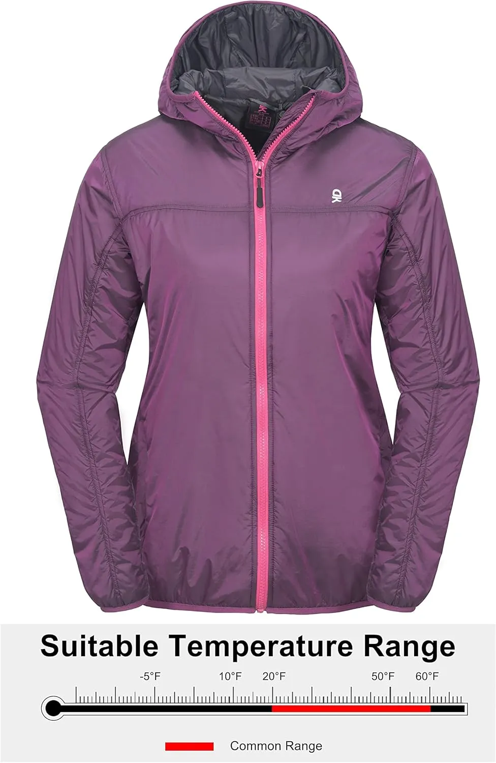 Little Donkey Andy Women's Packable Lightweight Running Jacket Water Resistant Hooded Windbreaker for Hiking Cycling Camping