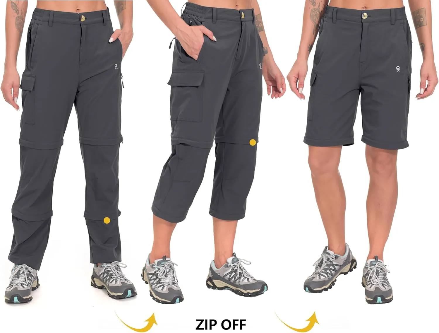 Little Donkey Andy Women's Stretch Convertible Pants, Zip Off Quick Dry Hiking Pants