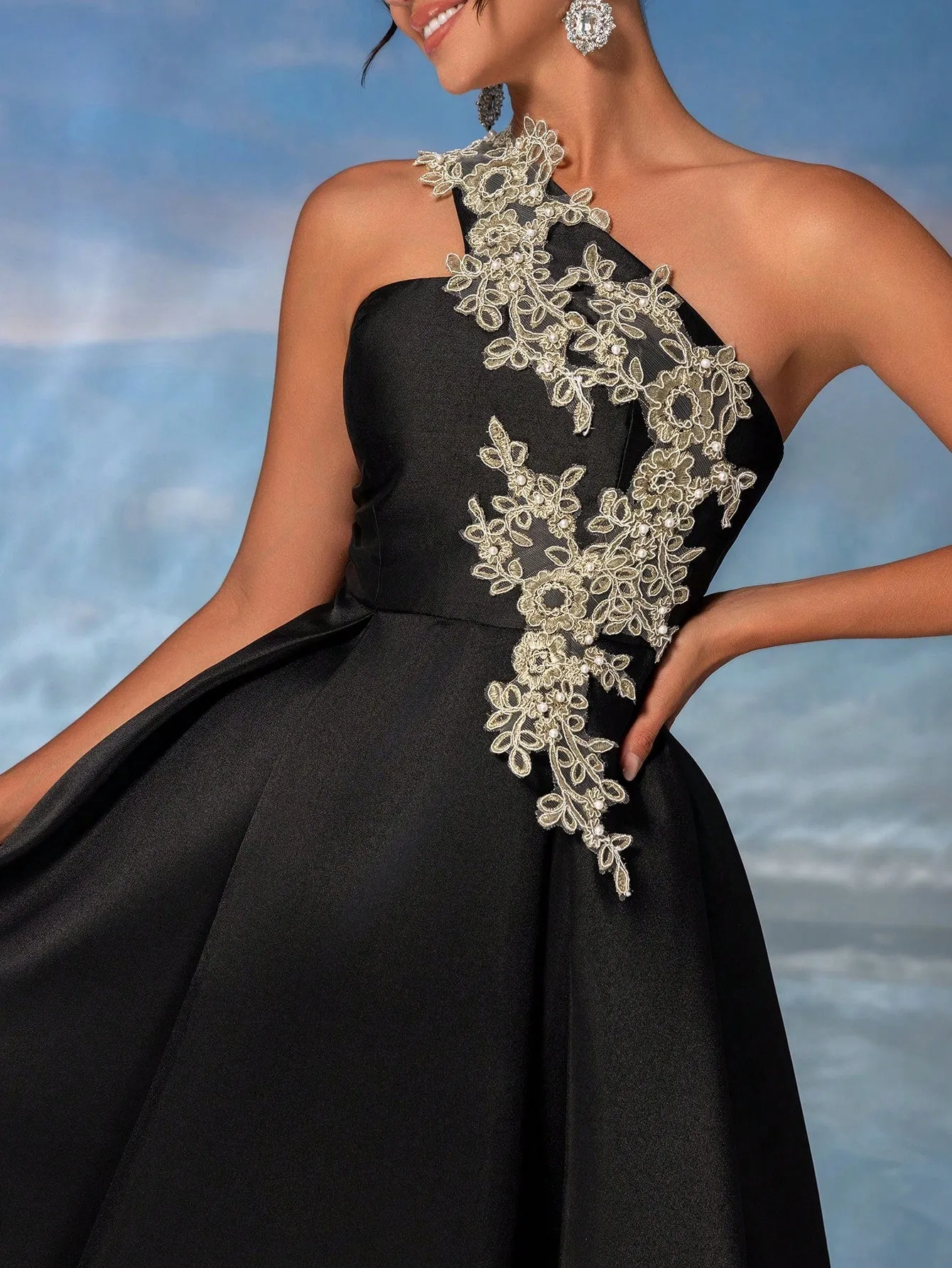 LLstyle  Elegant & Graceful Women's Asymmetrical Satin Dress