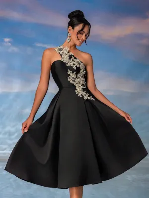 LLstyle  Elegant & Graceful Women's Asymmetrical Satin Dress