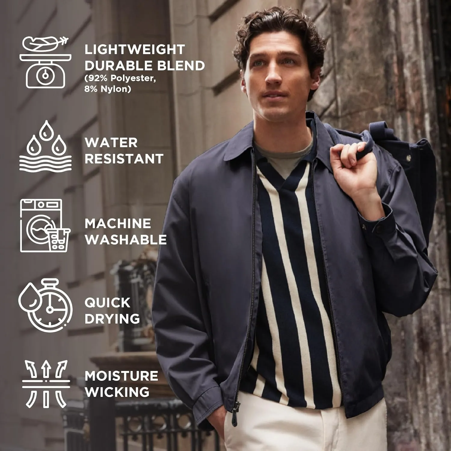 LONDON FOG Men's Auburn Zip-Front Golf Jacket (Regular & Big-Tall Sizes)