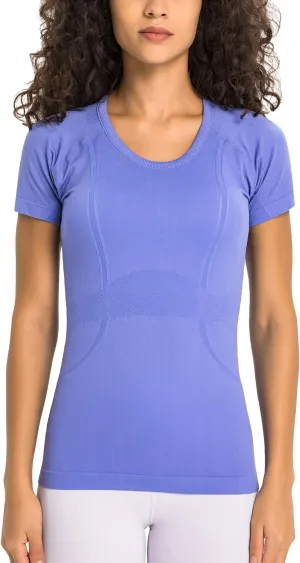 LUYAA Women's Workout Tops Long Sleeve Shirts Yoga Sports Breathable Gym Athletic Top Slim Fit