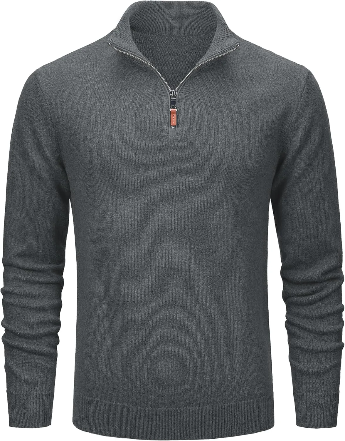 MAGCOMSEN Men's Quarter Zip Pullover Sweaters Casual Knit Polo Sweaters Fall Winter Sweatshirts