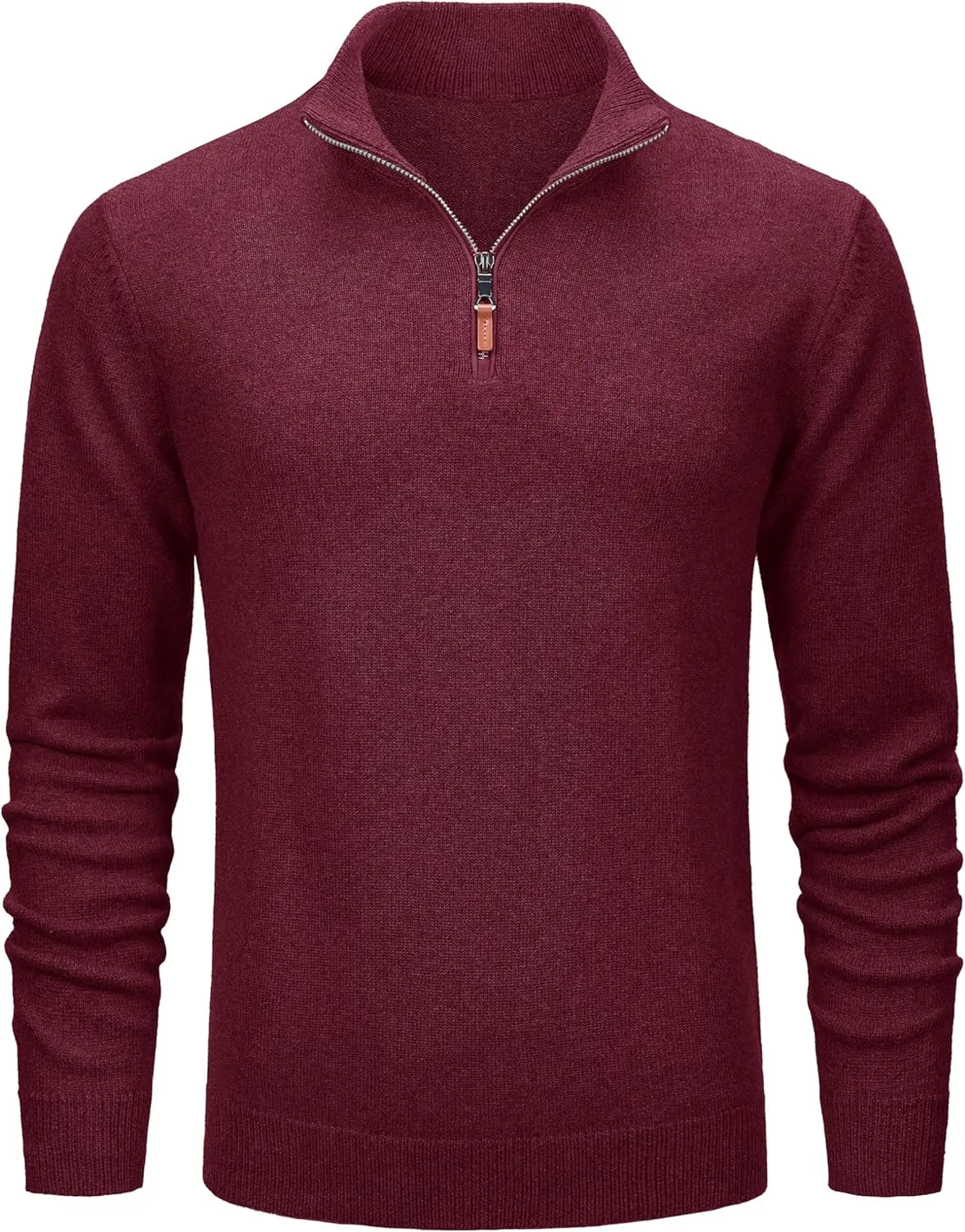 MAGCOMSEN Men's Quarter Zip Pullover Sweaters Casual Knit Polo Sweaters Fall Winter Sweatshirts