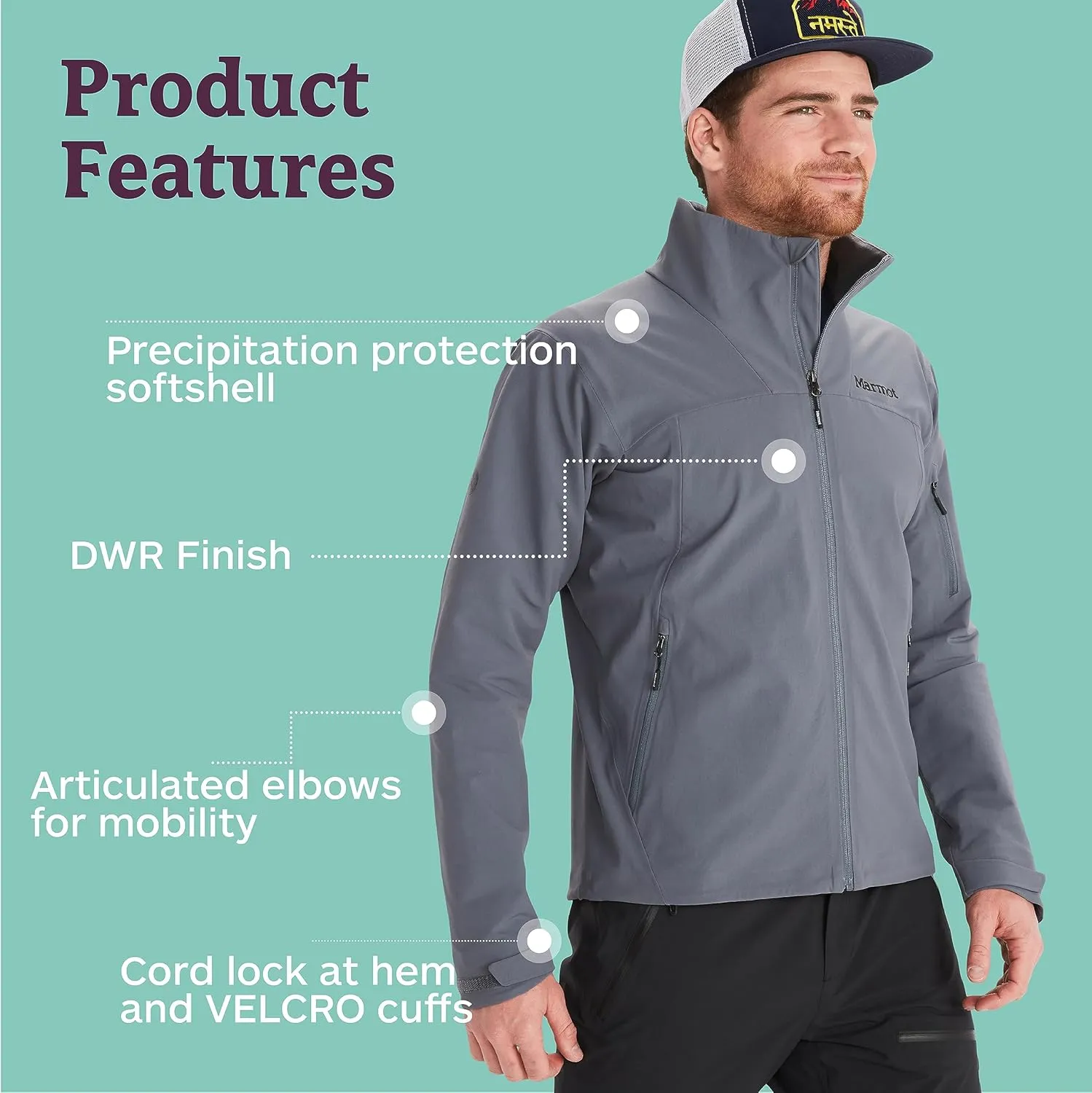 MARMOT Men's Alsek Jacket - Lightweight, Water-Resistant Softshell