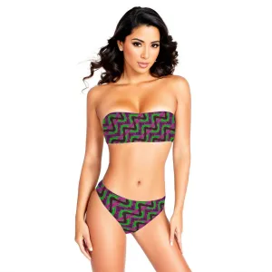Maze Womens Bandeau Strapless Bikinis Swimsuit