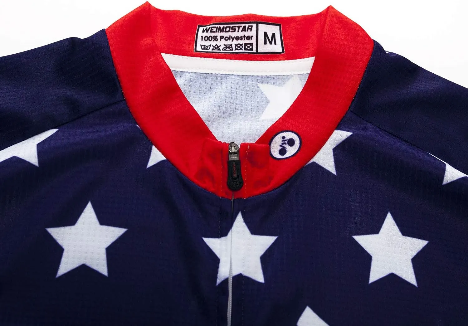 Men Cycling Jersey USA Bike Short Sleeve 3-Pockets Breathable Quick-Dry Shirt Tops S-3XL