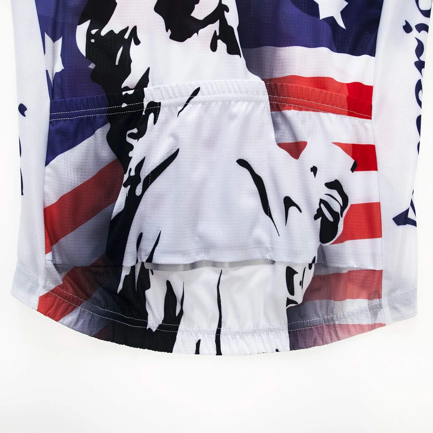 Men Cycling Jersey USA Bike Short Sleeve 3-Pockets Breathable Quick-Dry Shirt Tops S-3XL