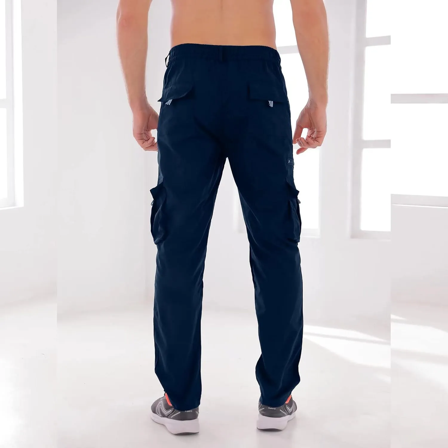 Men Outdoor Cargo Pant Lightweight Tactical Pant Hiking Jogger Classic Fit Multi Pockets