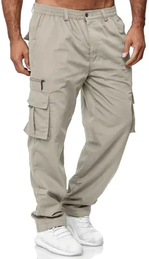 Men Outdoor Cargo Pant Lightweight Tactical Pant Hiking Jogger Classic Fit Multi Pockets