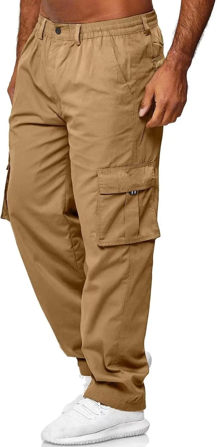 Men Outdoor Cargo Pant Lightweight Tactical Pant Hiking Jogger Classic Fit Multi Pockets