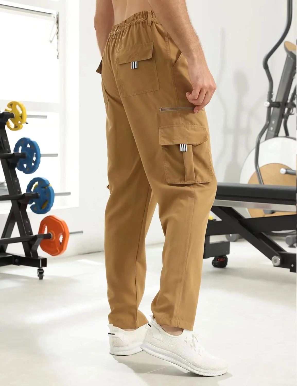 Men Outdoor Cargo Pant Lightweight Tactical Pant Hiking Jogger Classic Fit Multi Pockets
