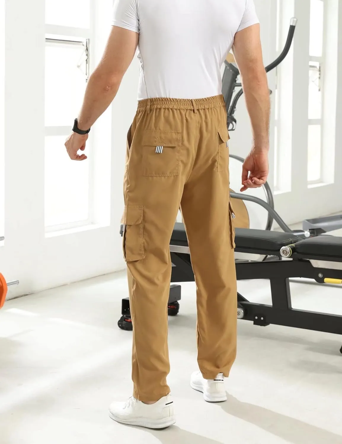 Men Outdoor Cargo Pant Lightweight Tactical Pant Hiking Jogger Classic Fit Multi Pockets