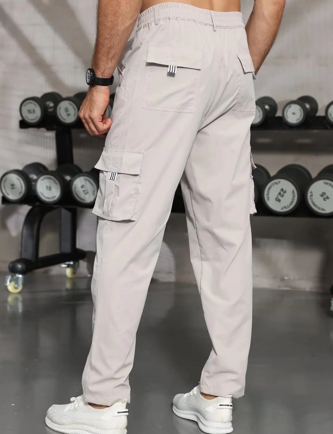 Men Outdoor Cargo Pant Lightweight Tactical Pant Hiking Jogger Classic Fit Multi Pockets