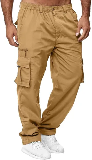 Men Outdoor Cargo Pant Lightweight Tactical Pant Hiking Jogger Classic Fit Multi Pockets