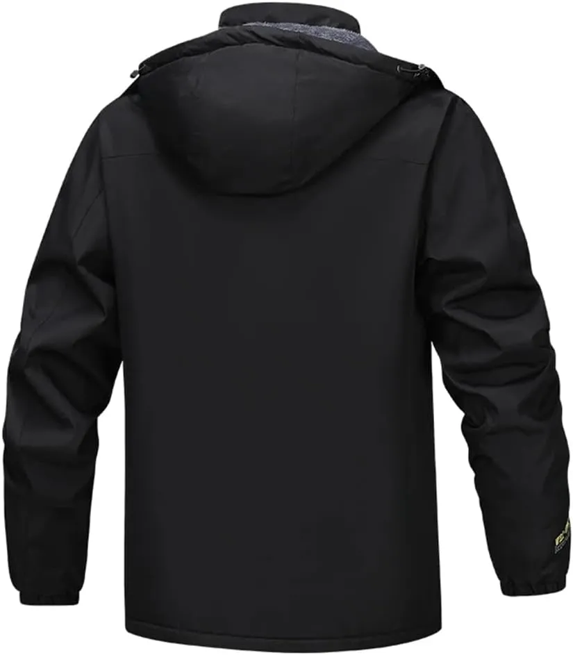 Men Solid Casual Cotton Padded Jacket Hooded Thicken Warm Outdoor Casual Parkas Coat