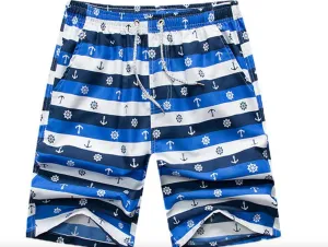 Mens Board Shorts  Nautical Print