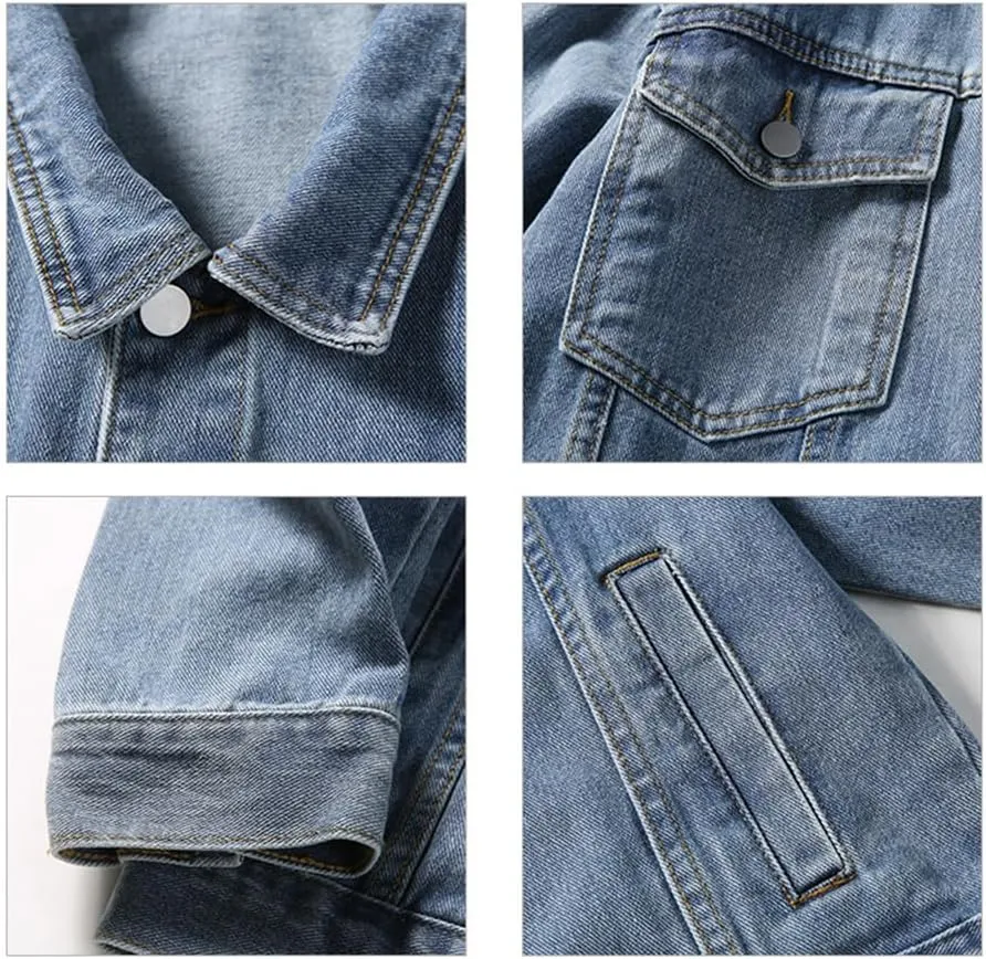Men's Denim Jacket Casual Fashion Harajuku Oversized Blue Streetwear Men Jean Coats