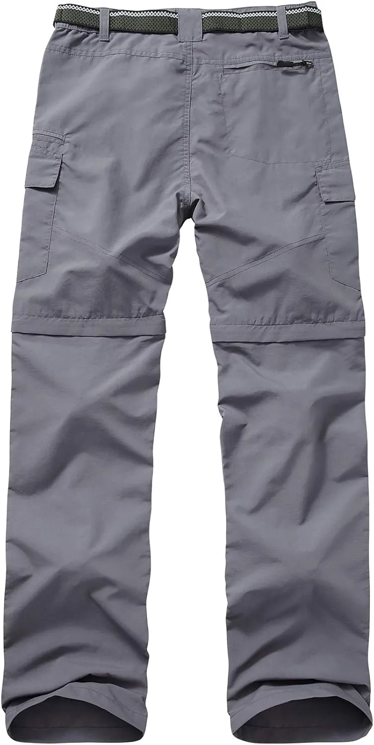 Mens Hiking Pants Convertible Quick Dry Zip Off Fishing Travel Safari Pants