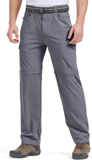 Mens Hiking Pants Convertible Quick Dry Zip Off Fishing Travel Safari Pants