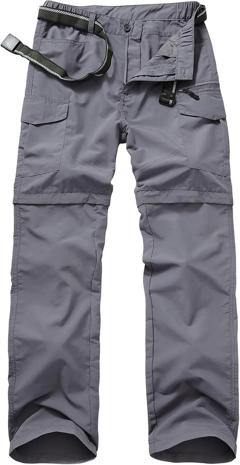 Mens Hiking Pants Convertible Quick Dry Zip Off Fishing Travel Safari Pants
