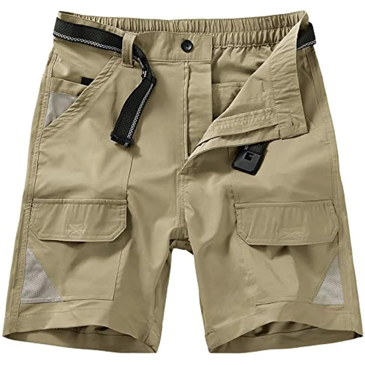 Men's Outdoor Elastic Waist Lightweight Quick Dry Cargo Fishing Hiking Shorts