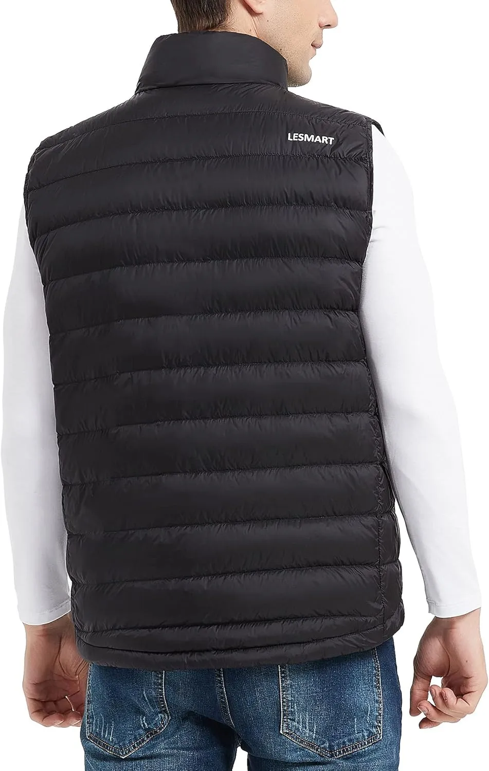 Men's Puffer Vest Lightweight Packable Down Vest Water-Resistant Warm Outdoor Down Puffer Vest for Men Winter