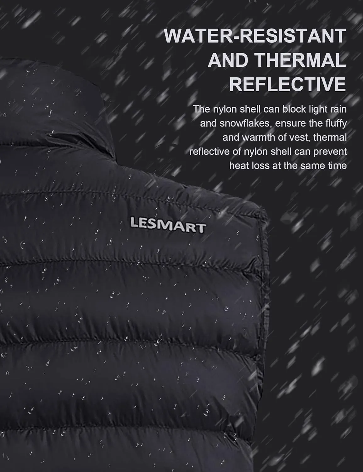 Men's Puffer Vest Lightweight Packable Down Vest Water-Resistant Warm Outdoor Down Puffer Vest for Men Winter